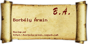 Borbély Ármin névjegykártya