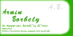 armin borbely business card